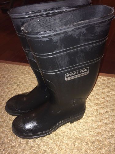 Awesome ! Steel Toe Black Rubber By GenFoot Work Utility Rain Boots