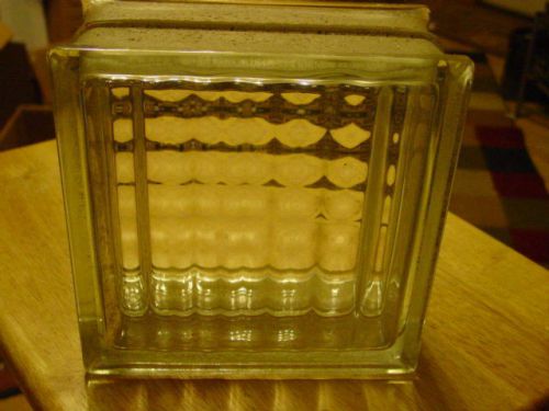One Glass Block 8 x 8 x4 /Lines form pattern / Used