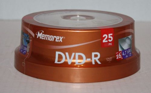 NEW MEMOREX 16x DVD-R 4.7GB 25 SPINDLE