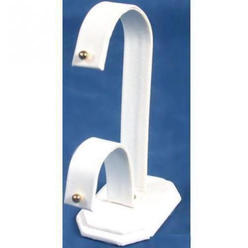 Earring Display White Faux Leather Showcase Countertop