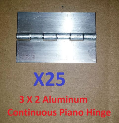 25 Pc Lot-Aluminum Continuous Hinge 3 x 2 Sheet/Door/Boat/Furniture/Craft/Wood