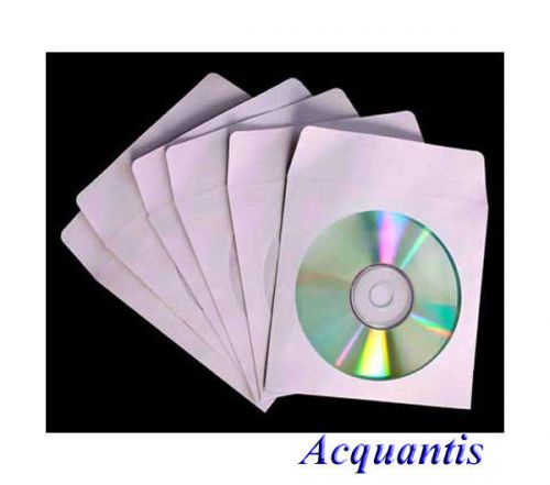 1000 CD DVD Paper Sleeve Clear Window Fold Over w/ Lock