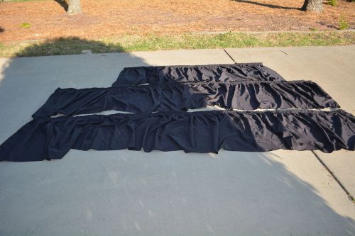 Black MARKO Polyester Pleated Table Skirt w/Spring Clips 3-Piece Total 28&#039;x29&#034;