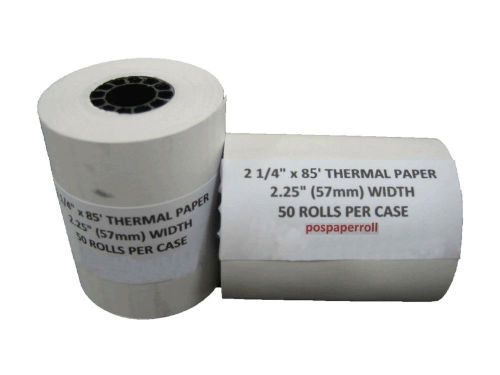 2 1/4&#034; x 85&#039; thermal paper (50 rolls) 50 rolls for sale