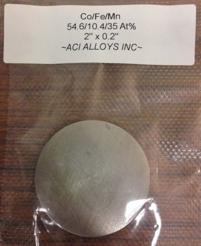 Cobalt Iron Manganese Sputtering Target, 2&#034; x 5mm, by ACI Alloys
