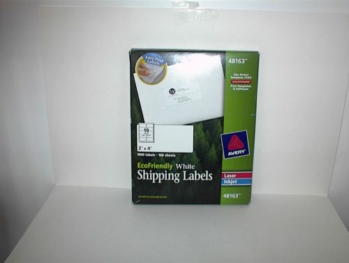 Laser/Inkjet Label, White ,Avery, 48163 2&#034;X 4&#034; 1000 LABELS WHITE