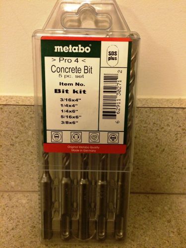 Metabo 5 Piece SDS-Plus Hammer Drill Concrete Bit Set
