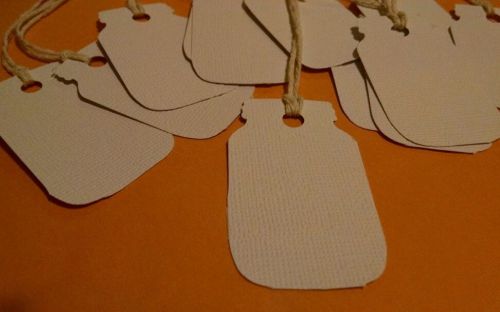 36 hand punched white jar price tag gift tag embellishment