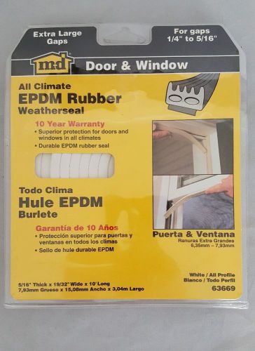 M-D 1/4&#034; to 5/16&#034; White EPDM All Climate Rubber Weatherseal- 63669