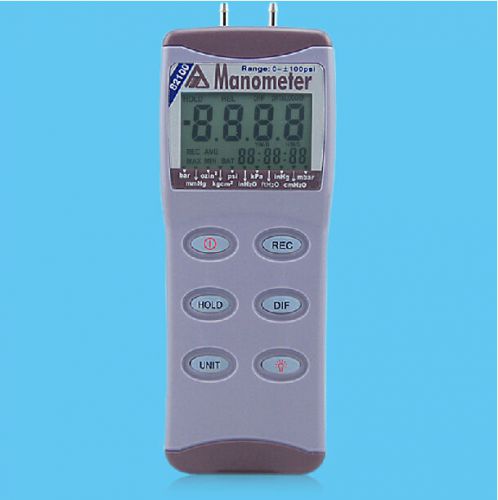 Differential Pressure Meter Gauge Manometer 689.5KPa 100PSI 11 Units Selectable