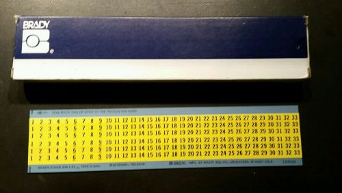 Bradymaker yellow wire marker labels wm-1-33yl for sale
