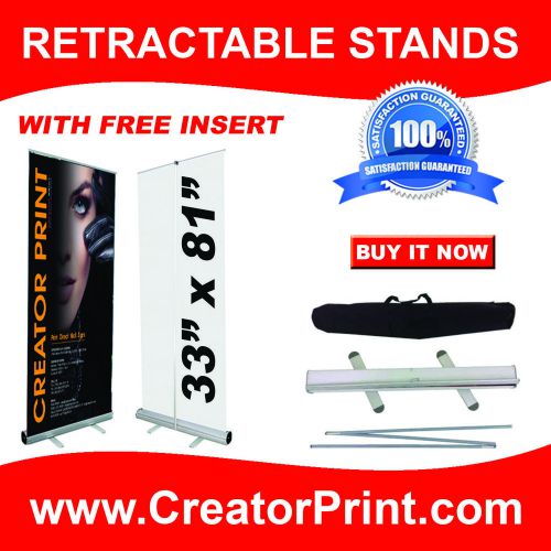33x81 Retractable Banner Stand+FREE PRINT