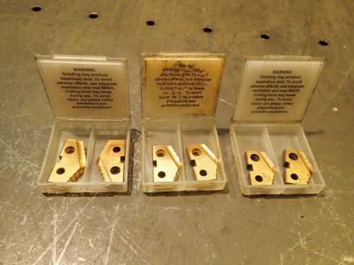 6 Pieces of AMEC #2 Series T-A TiN Spade Drill Inserts 25mm 31/32&#034;, 1&#034;, 1-11/64&#034;
