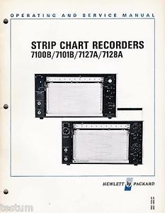 Original operating &amp; service manual for HP 7100B series strip chart recorders.
