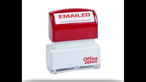 Office depot brand pre-inked message stamp, &#034;emailed&#034;, red for sale