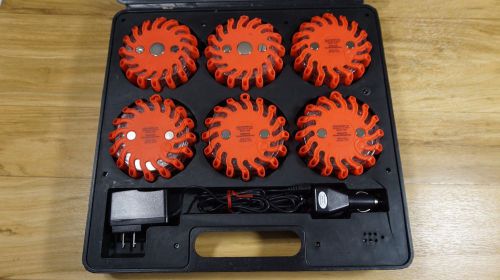 Aervoe Industries 1143 Safety LED 6-Pack Road Flare Kit, Orange
