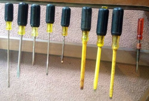 Screwdrivers Flathead Variety Of Sizes Professional Insulated QTY 9