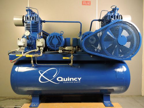 Quincy Air Compressor, Duplex 10 HP, 208-230/460 Volts, 3 Phase Electric