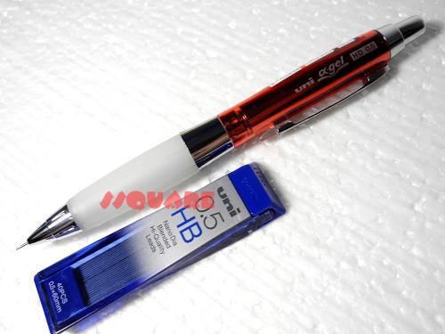 Uni-Ball Alpha Gel Chrome 0.5mm Shaker HD mechancial pencil + pencil leads, RD