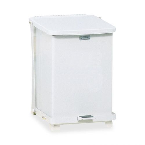 Rubbermaid Defenders ST7EWHPL Step On Can, 7gal., 12&#034;x12&#034;x17&#034;, White, New