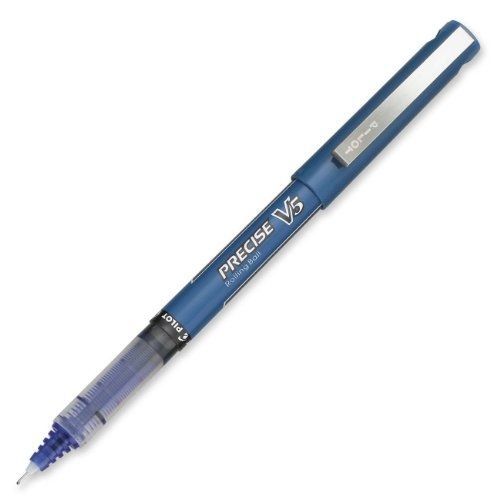 Pilot Precise V5 Stick Rolling Ball Pens, Extra Fine Point, Blue Ink, Dozen Box
