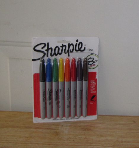 1 Pkg. Sharpie Fine Tip Markers in 8 Different Colors - New in Package!