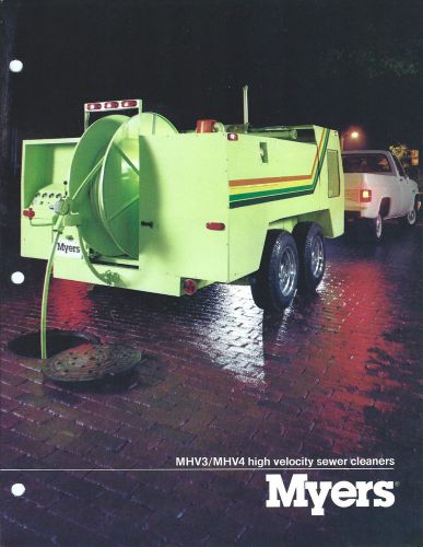 Equipment Brochure - Myers - MHV 3 4 7 - Sewer Cleaners - c1981 2 items (E3136)