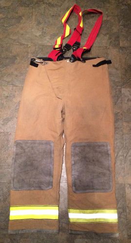 Firefighter turnout/bunker pants w/ suspenders -globe traditional- 40 x 30, 2002 for sale