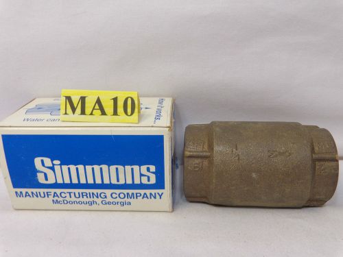 Simmons 504-SB Check Valve 1-1/4&#034;  Use In Cold Water Systems Only Made in USA