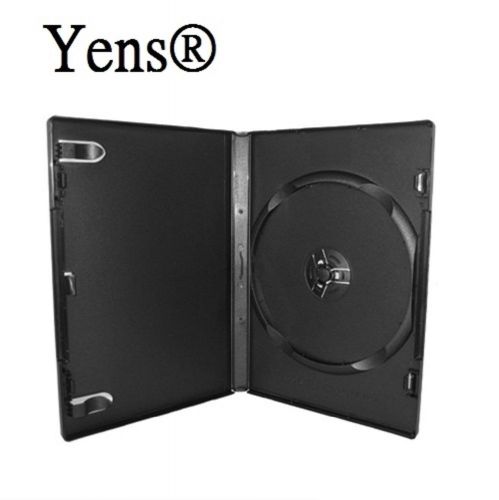 Yens® 100 premium standard black single cd dvd case 14mm movie box 100#14bdvd1 for sale