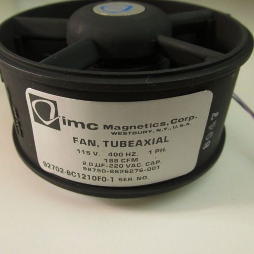 IMC Tubeaxial Fan 115V, 400 Hz, 1 Ph, 188 CFM, Avionics, Mil Spec, all metal NEW