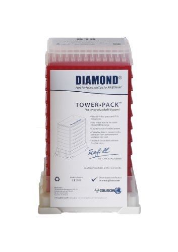 Gilson Pipetman F167101 Standard Diamond Autoclavable Pipette Tip, Tower Pack,