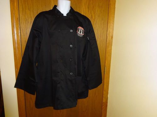 NEW CHEF WORKS BLACK CHEF COAT SIZE XL MASTER CHEF YOUNG CHEF&#039;S ACADEMY