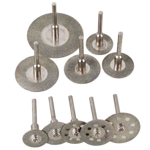 10pcs  shank diamond rotary cutting wheel grit 20 blade grinding disc silver 3mm for sale