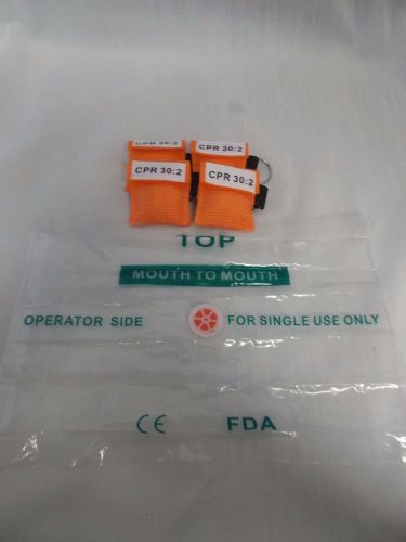 1 Orange CPR Keychain Mask Face Shield Disposable          SHIPS FROM USA !!!