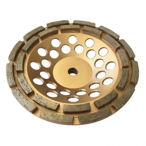 7&#034; Concrete Grinding Cup Wheels 24 Diamond Abrasive Seg 5/8&#034;-11 Arbor Double Row