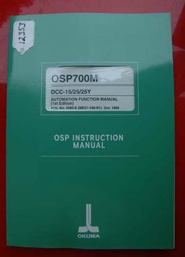 Okuma DCC-15/25/25Y Automatic Function Manual: 3980-E (Inv.12353)