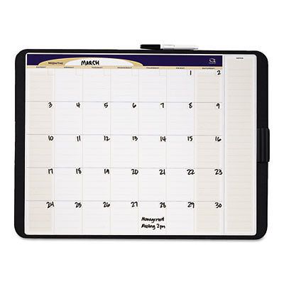 Tack &amp; Write Monthly Calendar Board, 17 x 11, White Surface, Black Frame