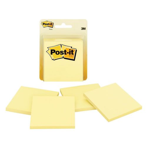 Post-it 3 x 3-Inches Pads, Canary Yellow 4 ea (Pack of 9)