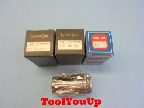 1 pc OF THE 3 PICTURED NEW REWDALE &amp; LYNDEX TG100 29/32&#034; COLLETS CNC TOOLING