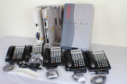 Lucent avaya partner acs r8 phone system w/ (5) 18d telephones, vm, aa &amp; more... for sale