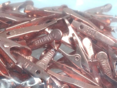 MUELLER SOLID COPPER MINI ALLIGATOR CLIPS WITH SMOOTH JAWS 34C (100ct) NIB