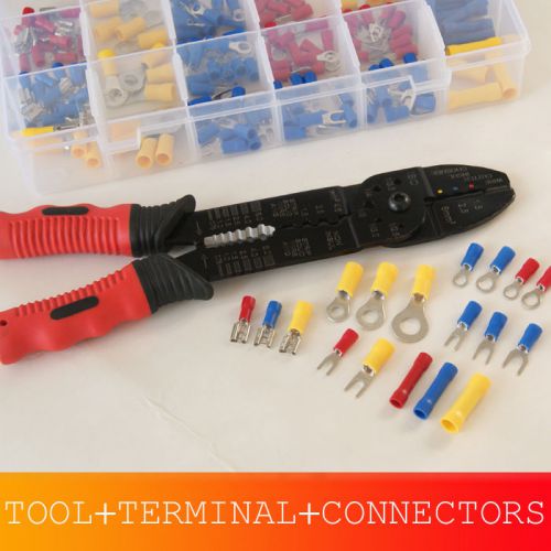 Wire Terminal and Connection Kit with Crimping/Wire Stripping Tool, 175Pcs new