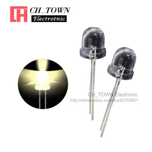 50pcs 10mm LED Water Clear Warm White Light Emitting Diodes Round Top