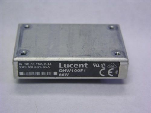 1 Lucent / Tyco QHW100F1 3.3V 20A Out 36-75V 2.4A In 66W DC/DC Power Module