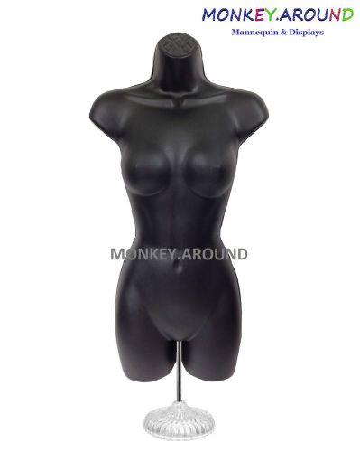 Female Mannequin Black Body Display Women Clothing Shirts Hanging Form + Stand