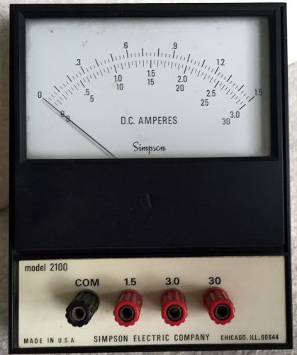 Simpson model 2100 Bench ammeter 1.5, 3,30 amp ranges