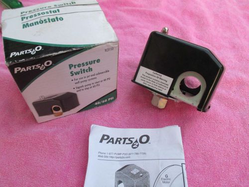 Parts2O TC2153 40/60 Water  Pressure Switch, FREE SHIPPING NOS