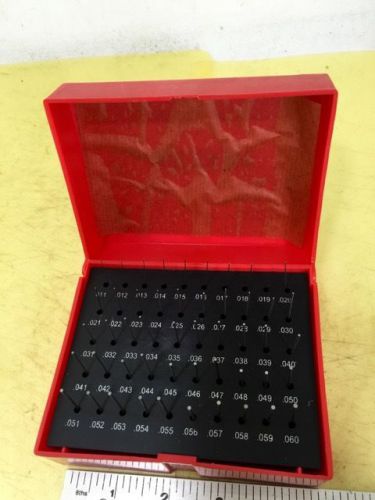 Pin gage set, 50 pieces, .011-.060, in box, free shipping no reserve! for sale