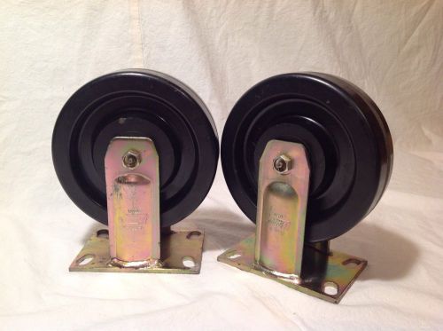 Set of 2 bassick 8&#034; x 2.5&#034; 950 lbs rigid top plate caster wheels for sale